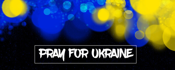 An abstract design on Peace for Ukraine in their national flag colors