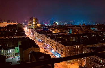 Fotobehang Cityscape of Kyiv at night © k8most