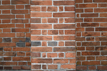 red brick wall of church 