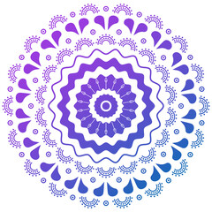Abstract flower mandala ornament. Circle floral vector illustration for print