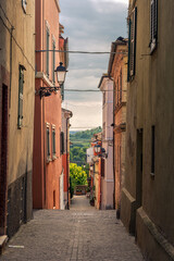 Fototapeta premium Street in the town historic center of Sirolo, Italy