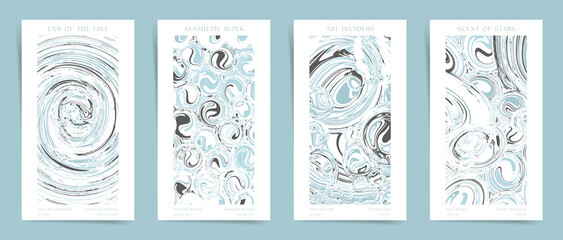 Pastel Abstract minimal template design artwork with typography for social media stories or posts, flyer, brochure or cover. Painted space and elegant shapes posters.	