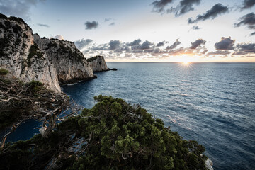 Summer in Leukada island in Greece. Long exposure shots during sunsets and aerial views of the beaches in Ionian sea.