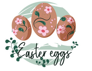 Easter eggs vector illustration. Happy easter day with easter eggs stock image