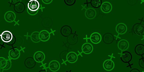 Light Green vector template with businesswoman signs.