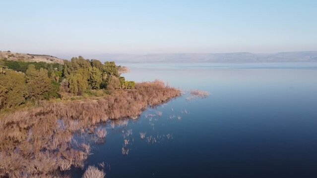 Sea of ​​Galilee in the holy land, Israel 2022. City of Jesus Christ