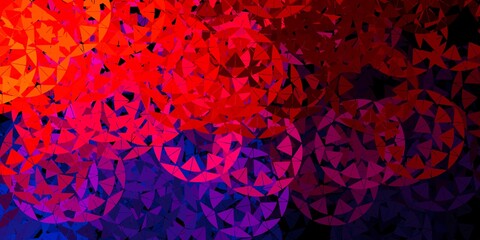 Dark blue, red vector texture with random triangles.