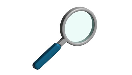 Magnifier, research icon symbol illustration. 3d render. Search icon.