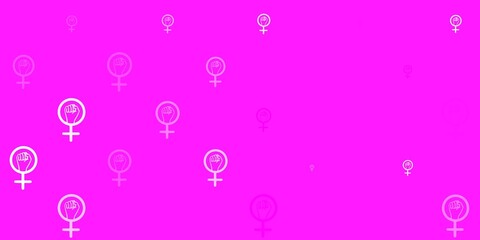 Light Purple, Pink vector template with businesswoman signs.