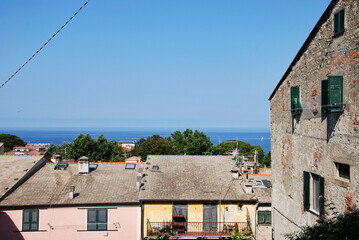 Fototapeta na wymiar La cittadina di Levanto in provincia di La Spezia, Liguria, Italia.