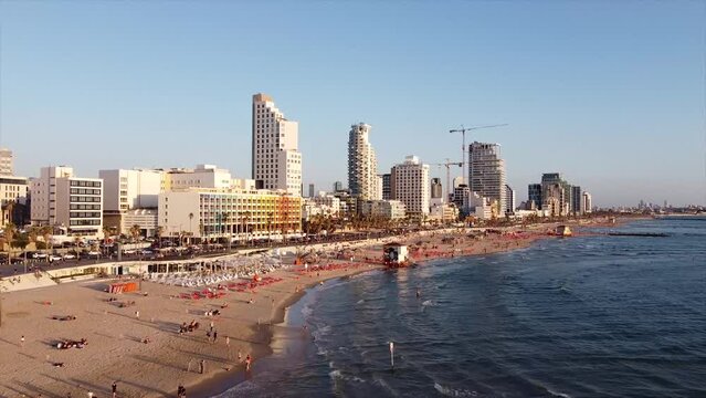 israel tel aviv, aerial image. Mediterranean Sea Holidays in Israel