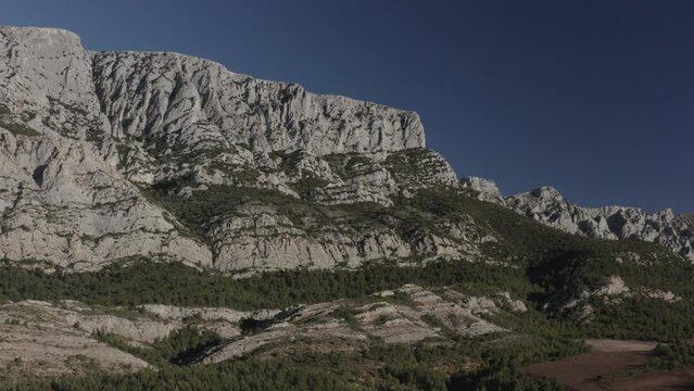 drone shot of the sainte Victoire mountain, Marseille, south of France