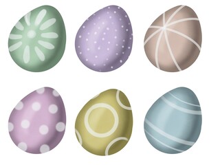 A set of watercolor Easter eggs. painted eggs for Easter