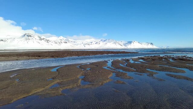 Typical Icelandic mountain landscape at Arnarstapi area in Snaefellsnes peninsula in Iceland