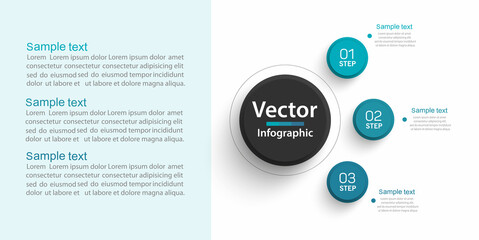 Business infographic design template with 3 options, steps or processes. Can be used for workflow layout, diagram, annual report, web design 