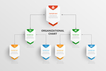 Corporate organizational chart. Business hierarchy infographic elements. Vector illustration - obrazy, fototapety, plakaty