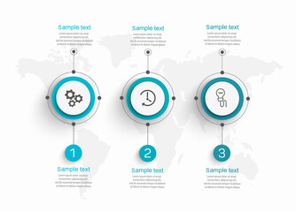 Business infographic design template with 3 options, steps or processes. Can be used for workflow layout, diagram, annual report, web design 