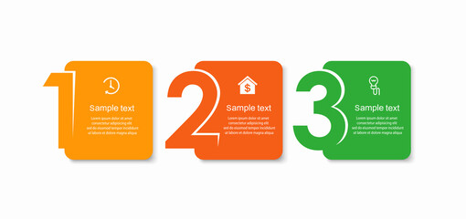 Business infographic design template with 3 options, steps or processes. Can be used for workflow layout, diagram, annual report, web design 