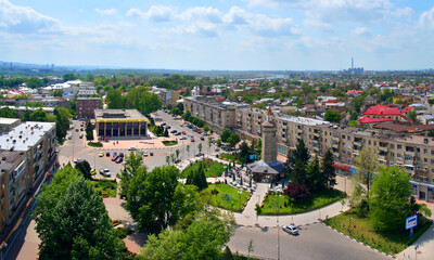 Fototapeta na wymiar Aerial view of city center, Giurgiu, Romania