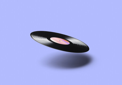 Vinyl Flying on Transparent Background
