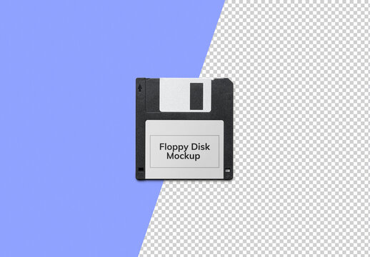 Floppy Disk Mockup with Transparent Background