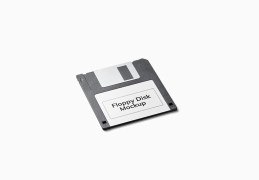 Floppy Disk Mockup Laying on Surface