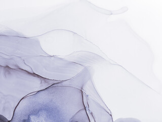 Silver Water Imitation. Modern Art. Wet Art Print.  Abstract Splash. Alcohol Ink Background. White  Watercolor Pattern. Blue Alcohol Ink Art.  Watercolor Print. Ink Graffiti.