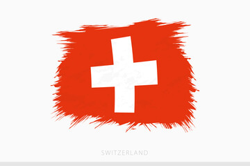 Obraz premium Grunge flag of Switzerland, vector abstract grunge brushed flag of Switzerland.