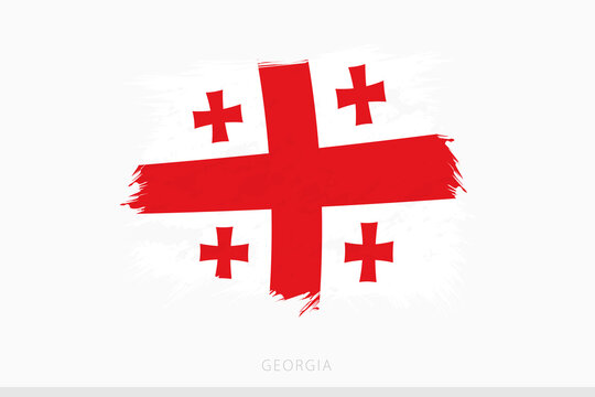 Grunge flag of Georgia, vector abstract grunge brushed flag of Georgia.