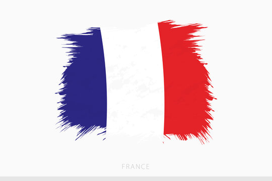 Grunge flag of France, vector abstract grunge brushed flag of France.
