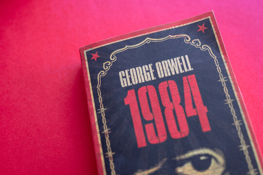 Calgary, Alberta - March 15, 2022:  Selection of cover of George Orwell's 1984.