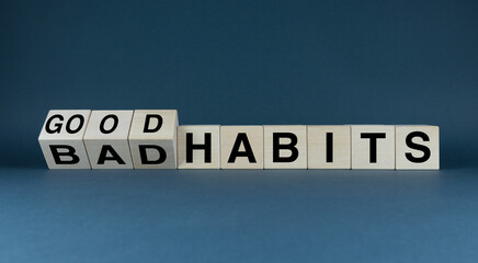 Bad habits to good habits. Lifestyle and health concept