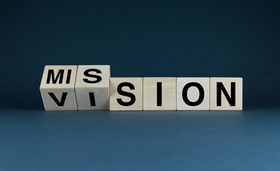 Vision to mission. Concept of business strategies