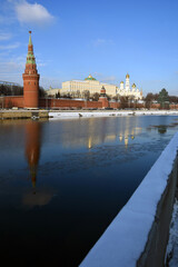 Obraz premium Moscow Kremlin architecture in winter