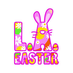 Los Angeles easter t-shirt decoration with bunny ears and eggs