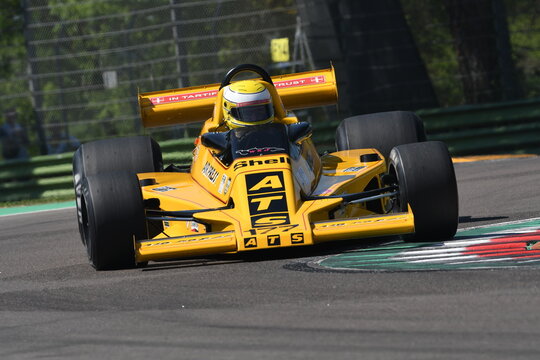 21 April 2018: Perrier, Christian FR run with historic 1978 F1 car ATS HS01 during Motor Legend Festival 2018 at Imola Circuit in Italy.