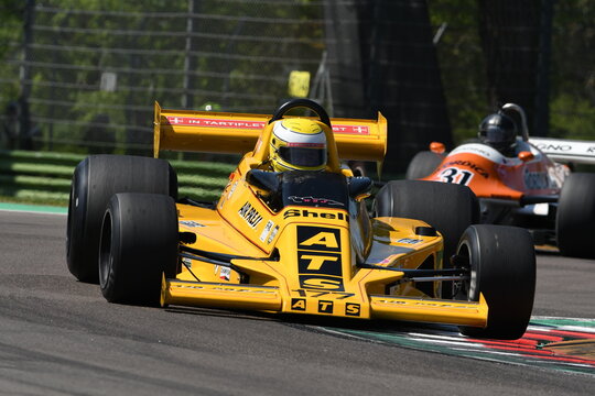 21 April 2018: Perrier, Christian FR run with historic 1978 F1 car ATS HS01 during Motor Legend Festival 2018 at Imola Circuit in Italy.