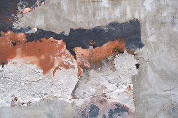 Old wall texture with cracked peeling paint. Abstract grunge backdrop
