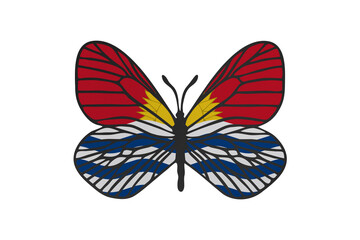 Fototapeta premium Butterfly wings in color of national flag. Clip art on white background. Kiribati
