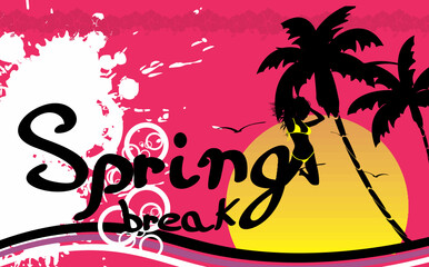 tropical spring break background illustration in vector format