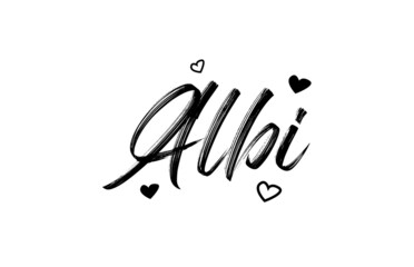 Albi grunge city typography word text with grunge style. Hand lettering. Modern calligraphy text