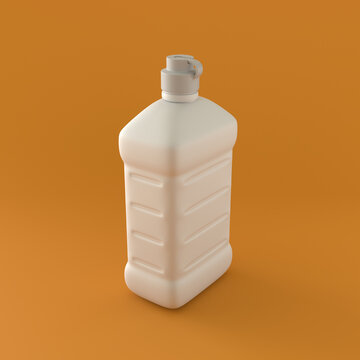 Monochrome Lighter Fluid On Orange Background, 3d Rendering