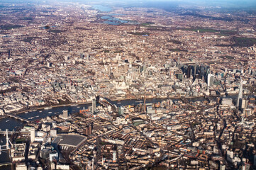 Aerial view of the City of London