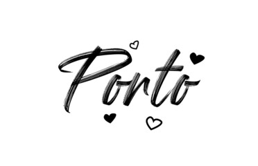 Porto grunge city typography word text with grunge style. Hand lettering. Modern calligraphy text