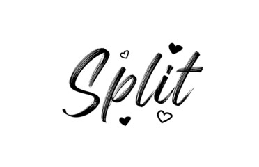 Split grunge city typography word text with grunge style. Hand lettering. Modern calligraphy text