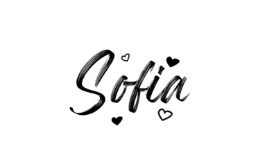 Sofia grunge city typography word text with grunge style. Hand lettering. Modern calligraphy text
