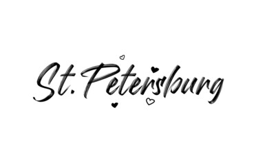 St. Petersburg grunge city typography word text with grunge style. Hand lettering. Modern calligraphy text