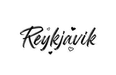 Reykjavik grunge city typography word text with grunge style. Hand lettering. Modern calligraphy text