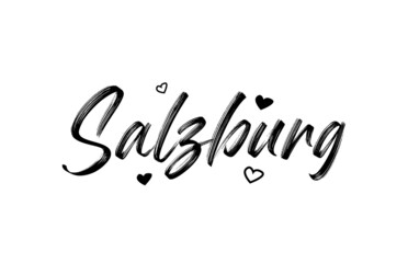 Salzburg grunge city typography word text with grunge style. Hand lettering. Modern calligraphy text