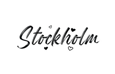 Obraz premium Stockholm grunge city typography word text with grunge style. Hand lettering. Modern calligraphy text
